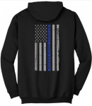 DAP Black Hoodie with Blue Line Flag-s